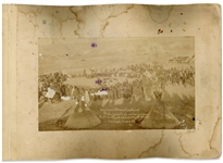 Two Original Wounded Knee Photographs From 1890 and 1891, Shortly After the Massacre -- One Grisly Photograph Shows the Dead Being Hauled Away in a Wagon